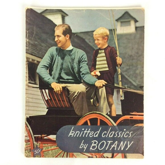 Knitted Classics By Botany Vol VI Family Sweaters Afghans Knitting Designs 1942 - Picture 1 of 10